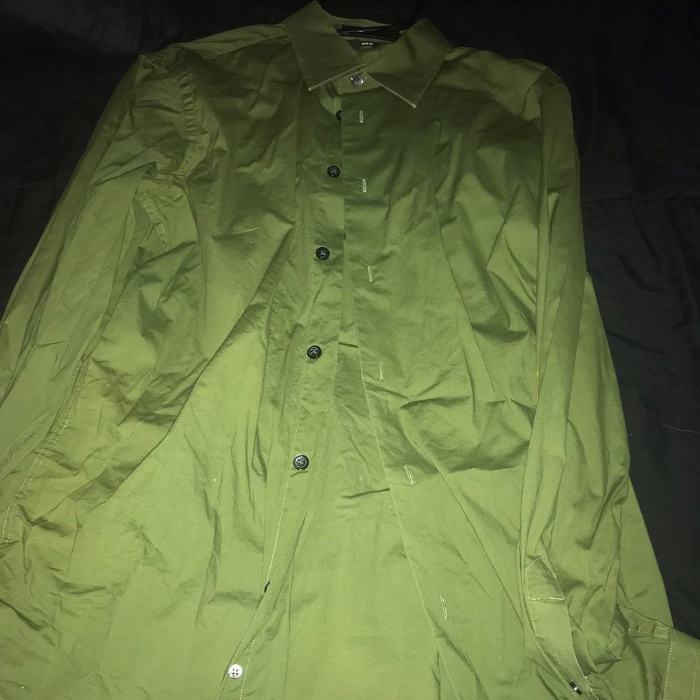 Express Olive green long sleeve shirt size medium